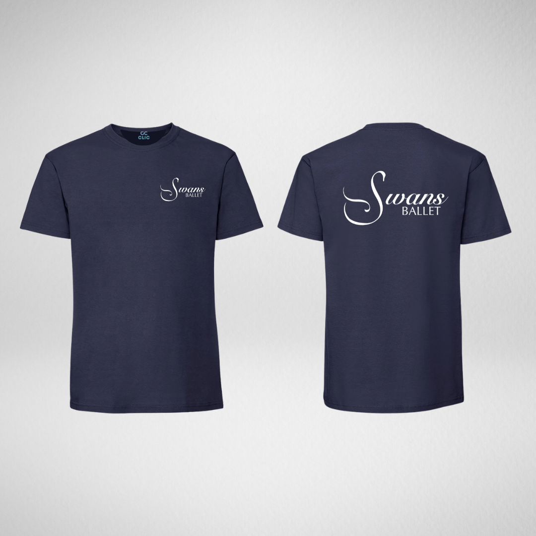 Swans Ballet Navy Cotton T-Shirt