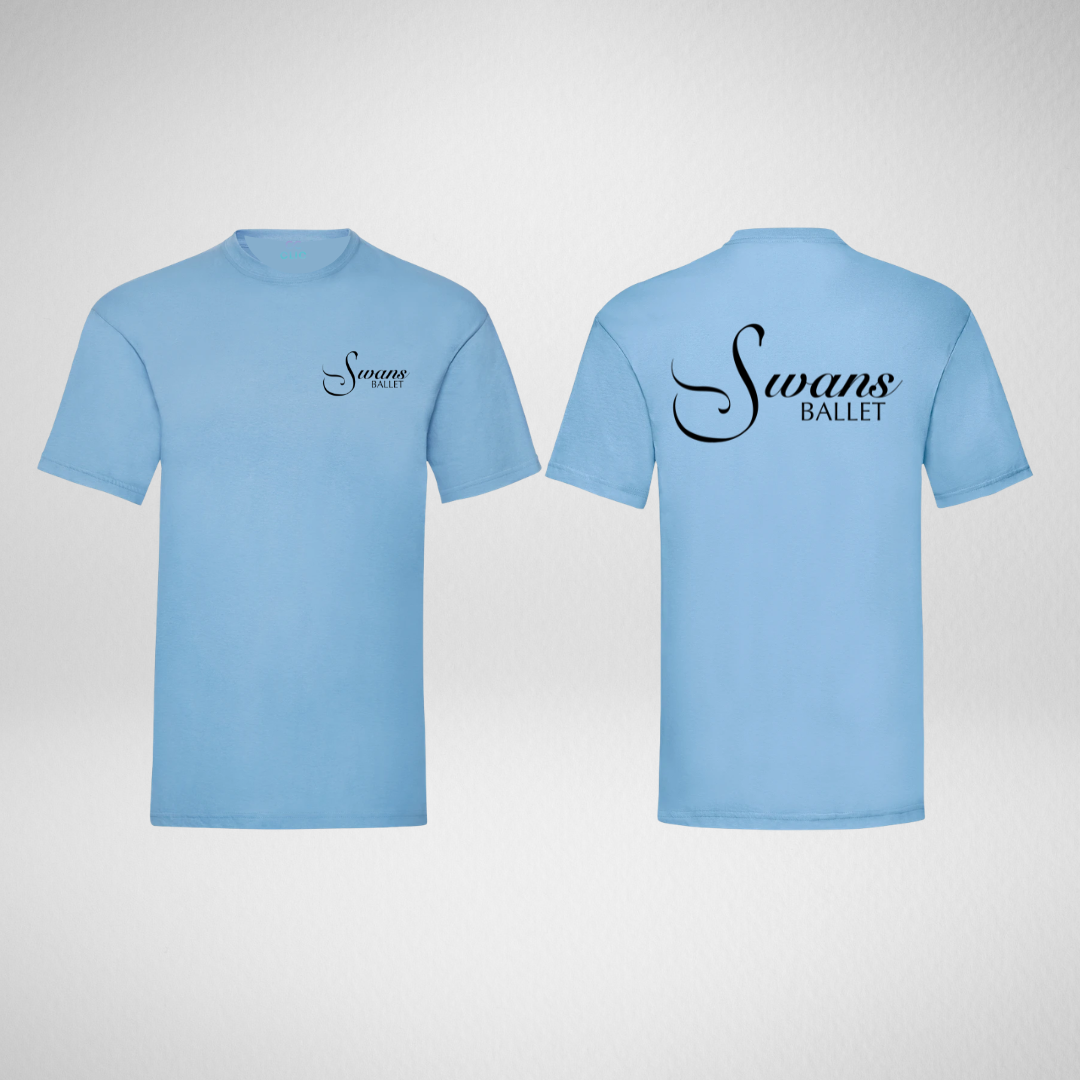 Swans Ballet Sky Blue Cotton T-Shirt