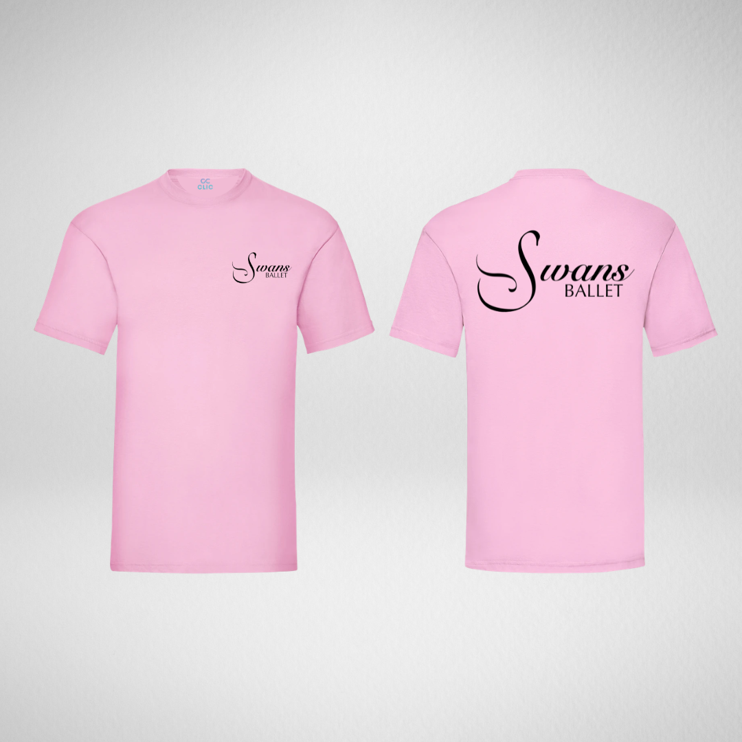 Swans Ballet Light Pink Cotton T-Shirt