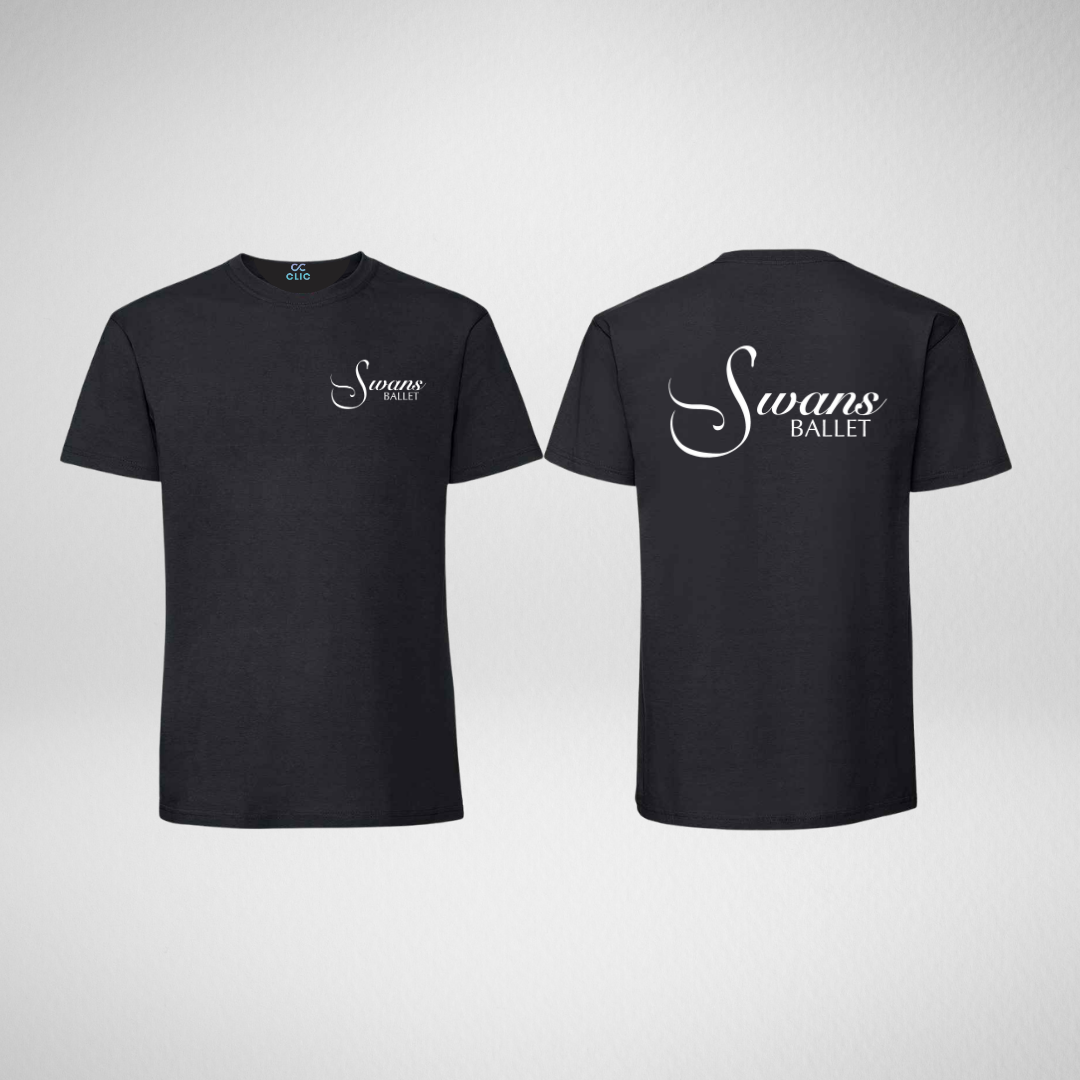 Swans Ballet Black Cotton T-Shirt