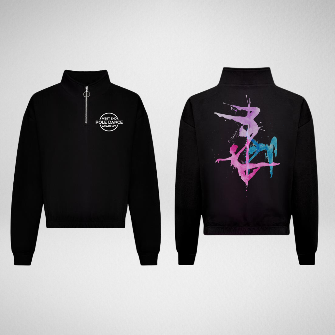 West End Pole Dance Academy Cropped 1/4 Zip Sweatshirt