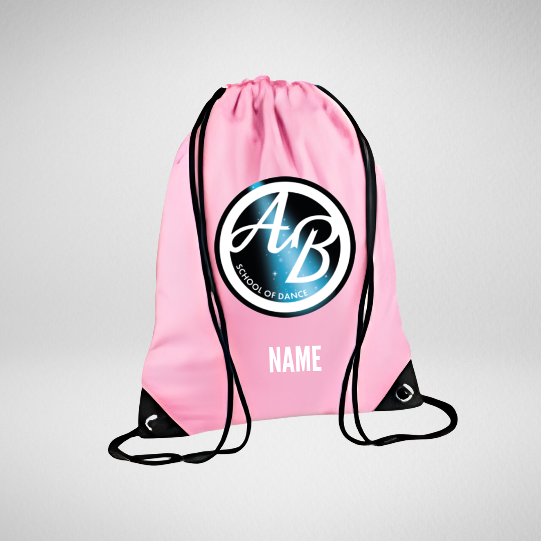 AB School Of Dance Pink Drawstring Bag