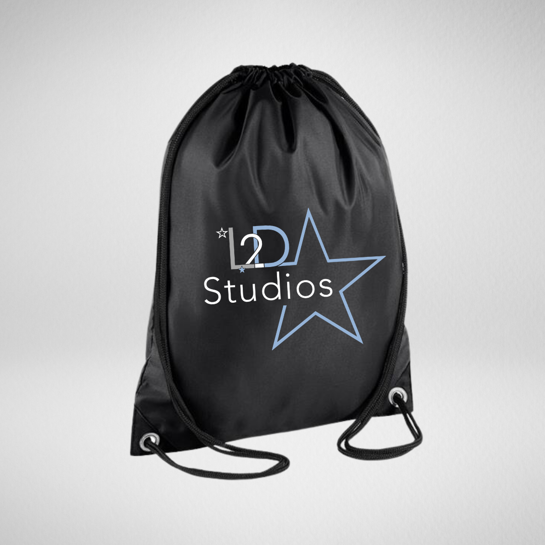 L2D Studios Black Drawstring Bag