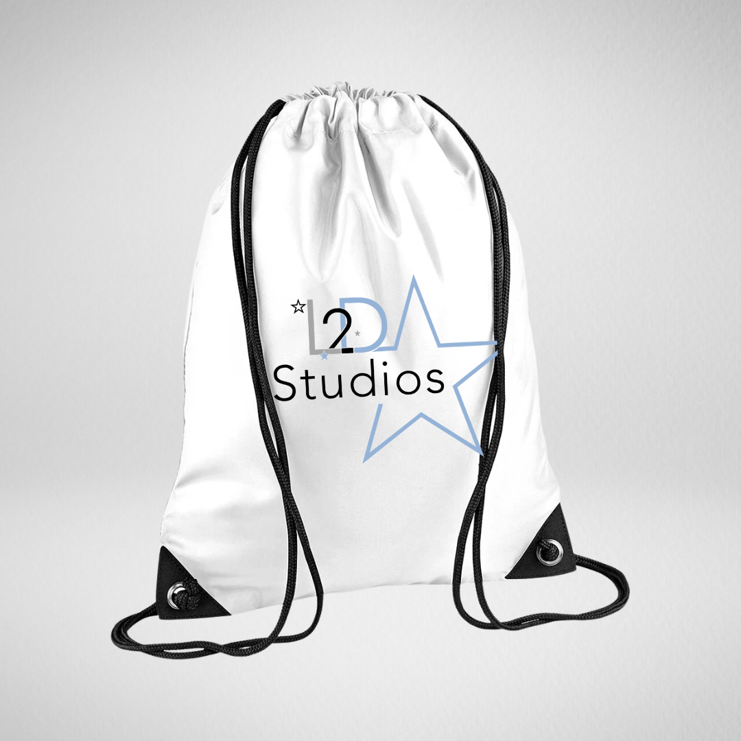 L2D Studios White Drawstring Bag