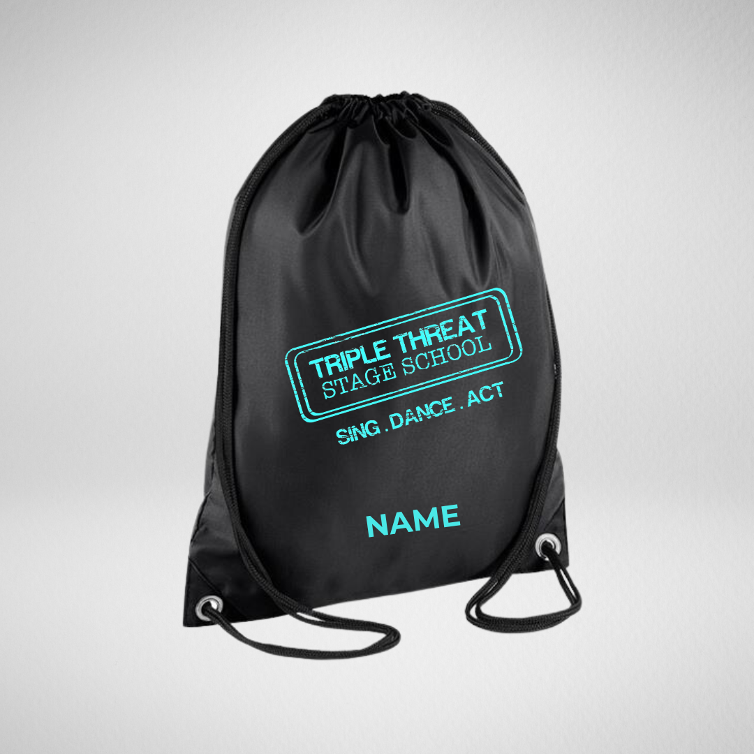 Triple Threat Stage School Drawstring Bag