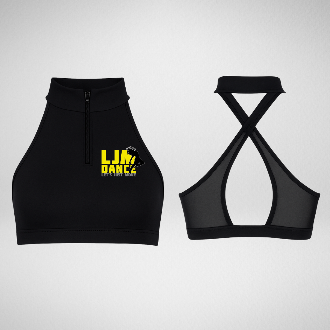 LJM Dance Zip Front Bra Top
