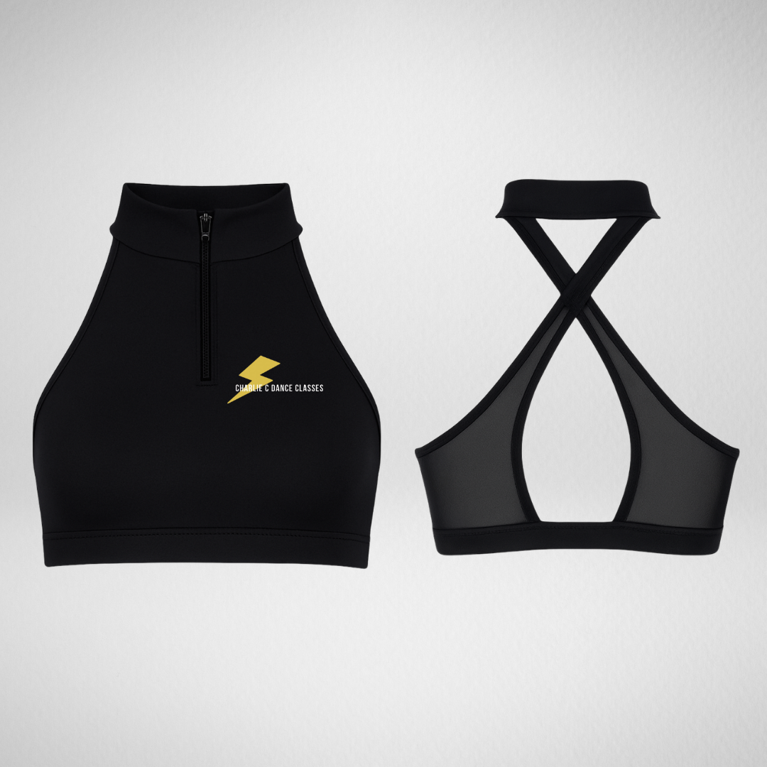 Charlie C Dance Classes Zip Front Bra Top