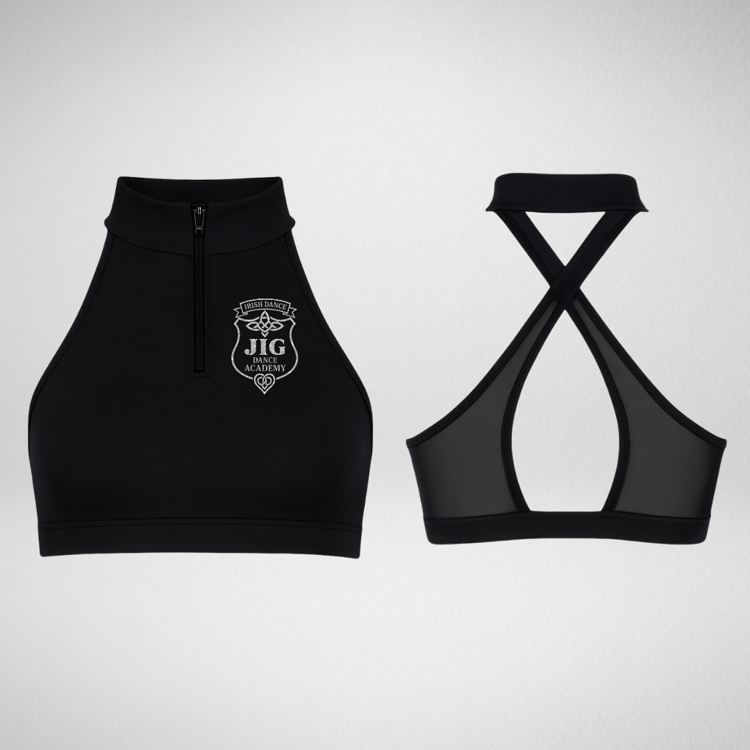 JIG Dance Academy Zip Front Bra Top
