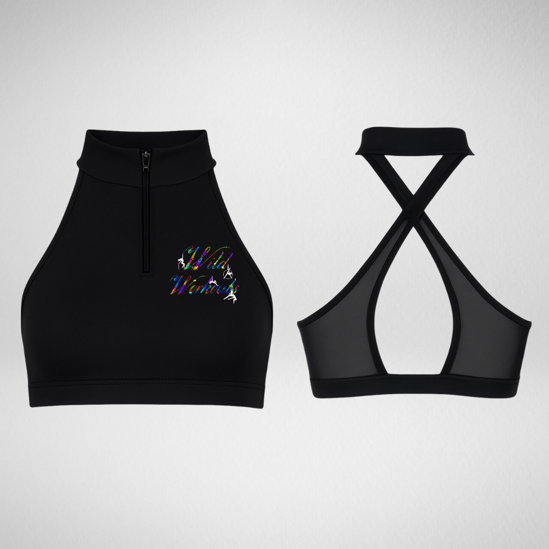 Wild Workouts Zip Front Bra Top