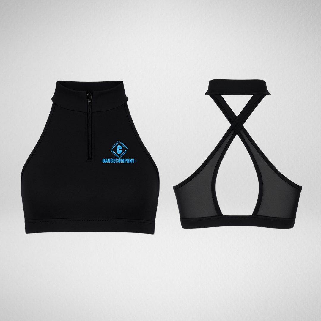 C Dance Company Zip Front Bra Top