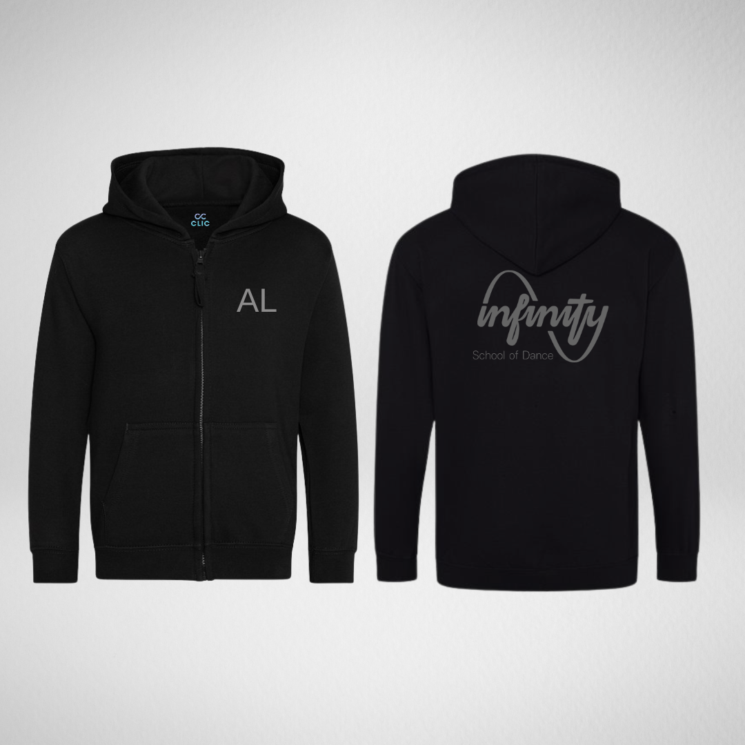 Infinity School Of Dance Adult Black Zipped Hoodie