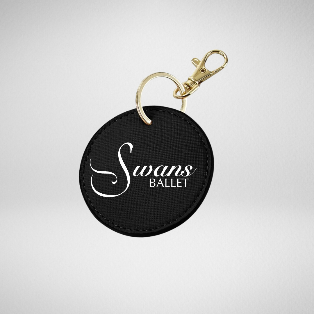 Swans Ballet Black Circular Keyclip