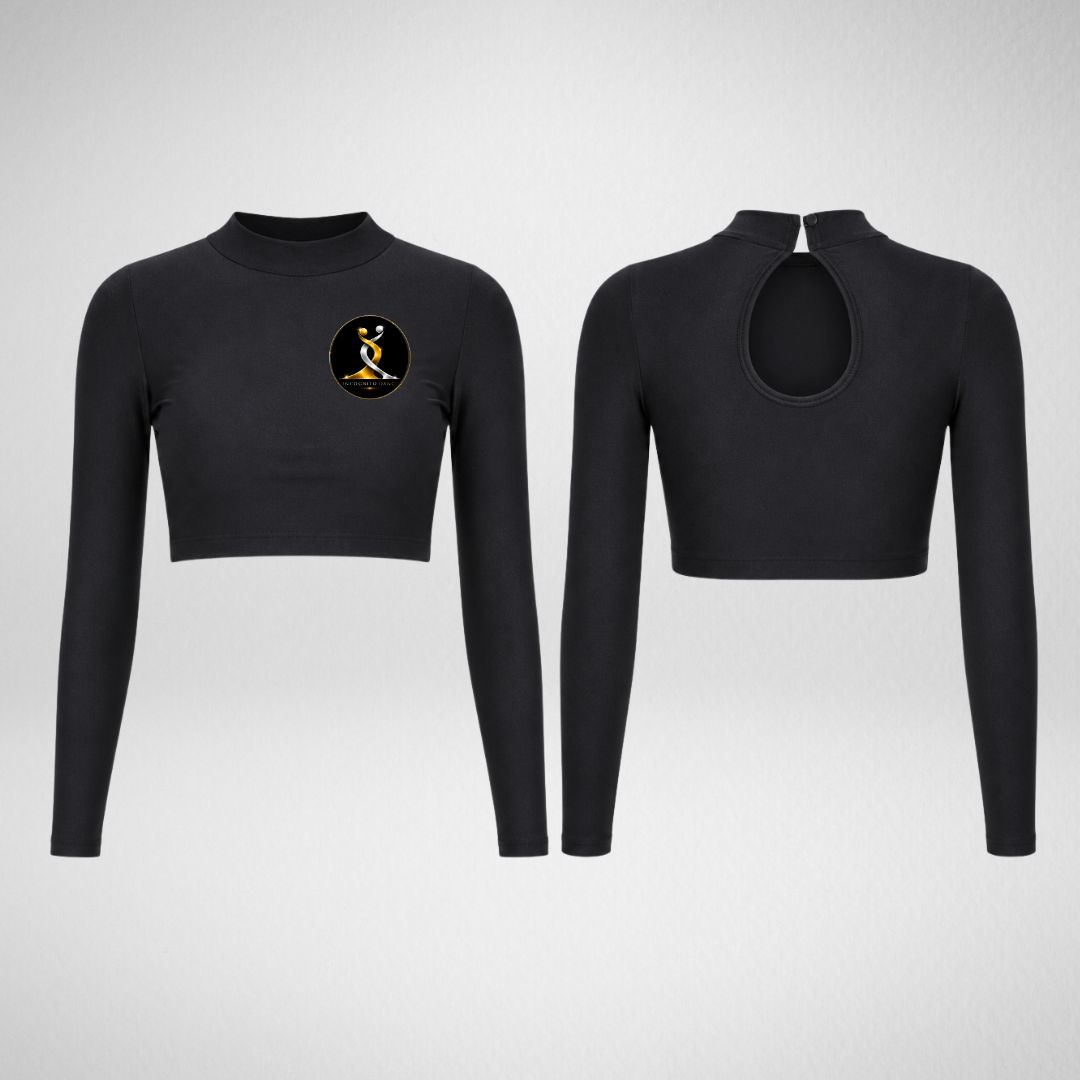 Incognito Dance Turtle Neck 3/4 Sleeve Crop Top