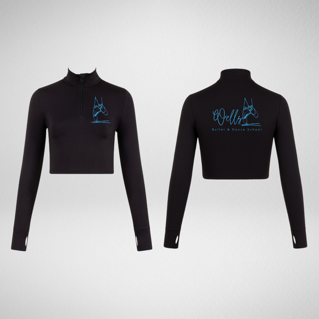Wells Ballet & Dance School Long Sleeved Zip Crop Top