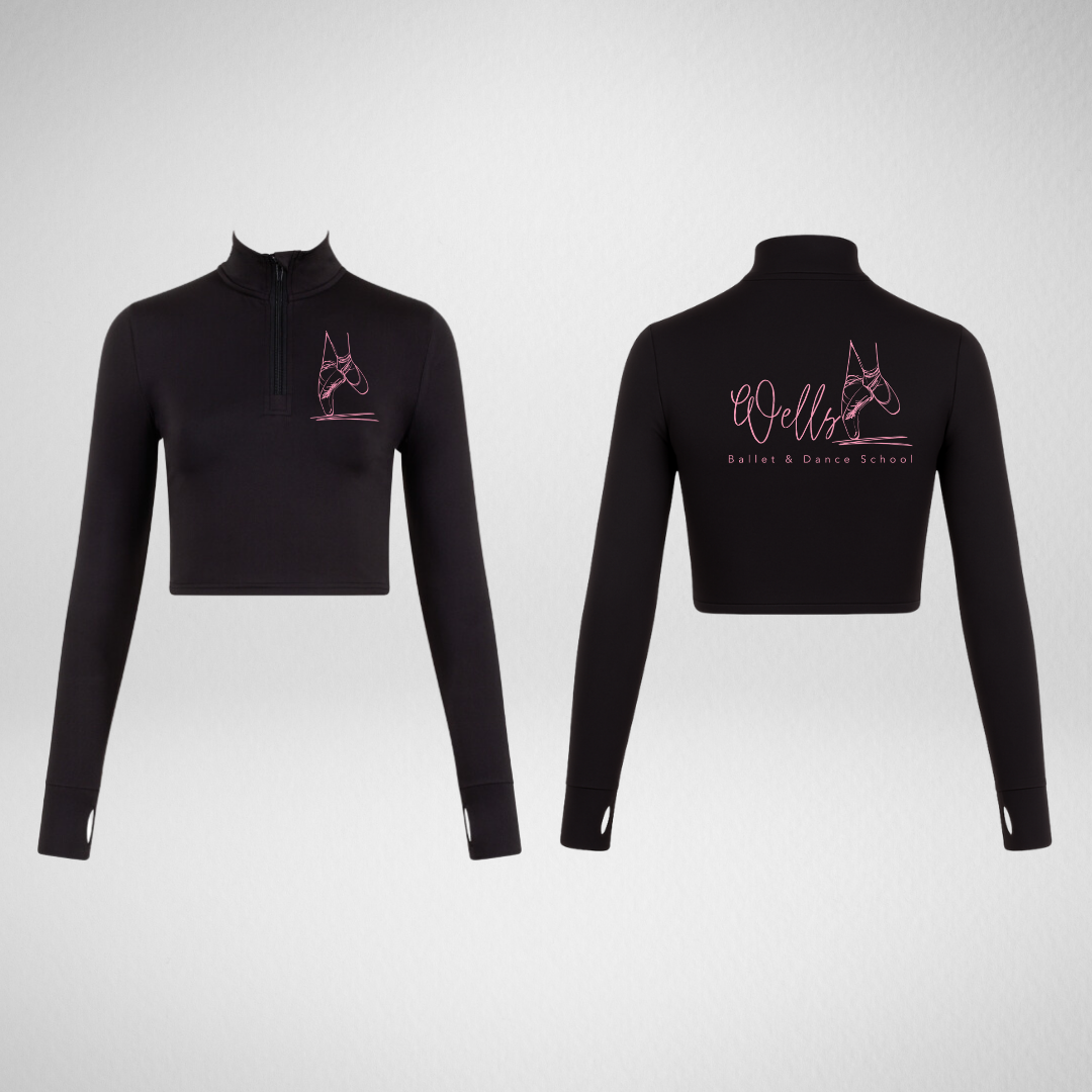 Wells Ballet & Dance School Long Sleeved Zip Crop Top