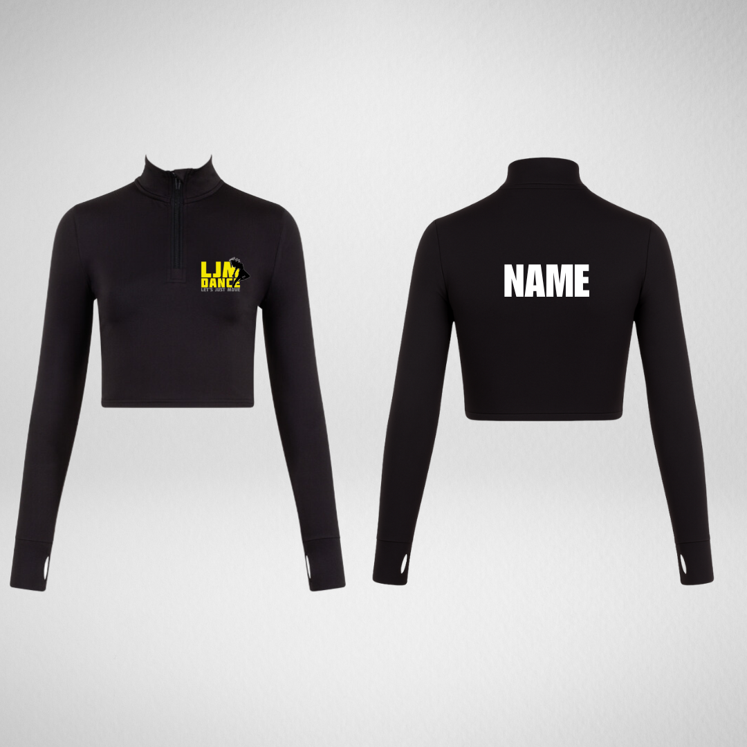 LJM Dance Long Sleeved Zip Crop Top