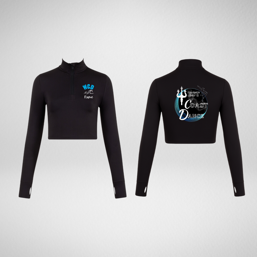 West Coast Dance Long Sleeved Zip Crop Top
