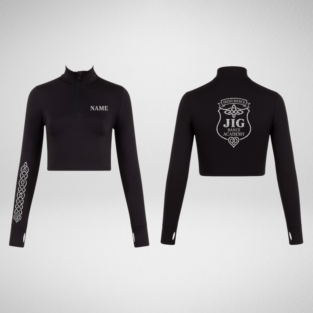 JIG Dance Academy Long Sleeved Zip Crop Top