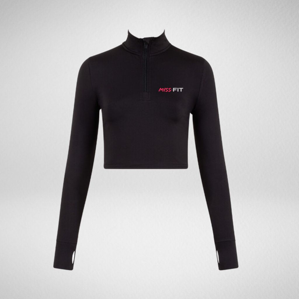 MISS-FIT Long Sleeved Zip Crop Top