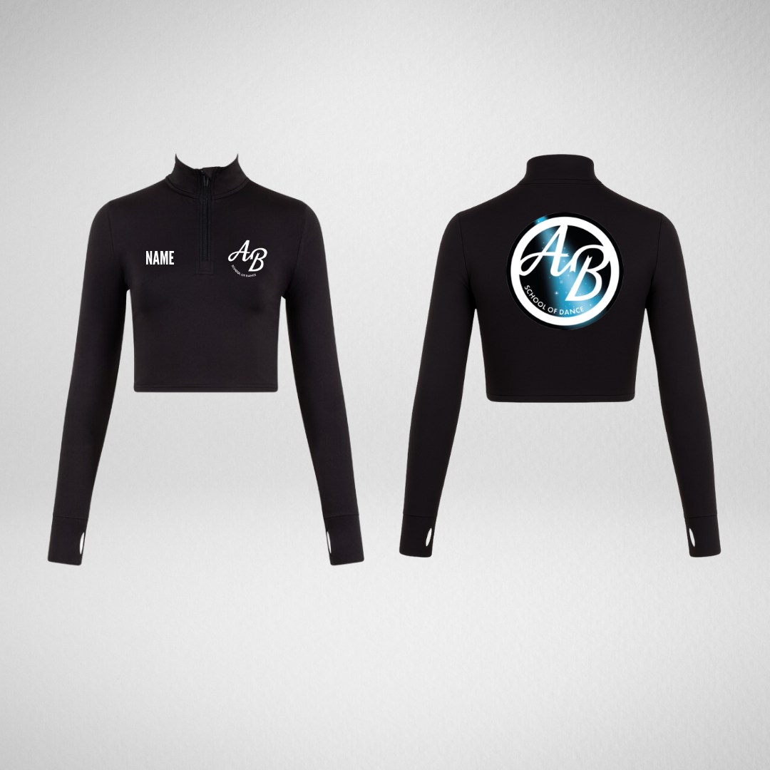 AB School of Dance Long Sleeved Zip Crop Top