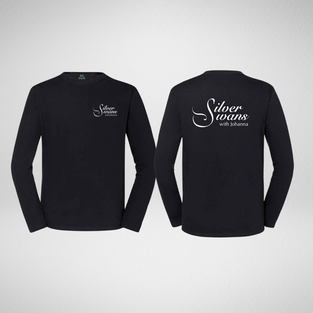 Silver Swans Black Long Sleeved T-Shirt