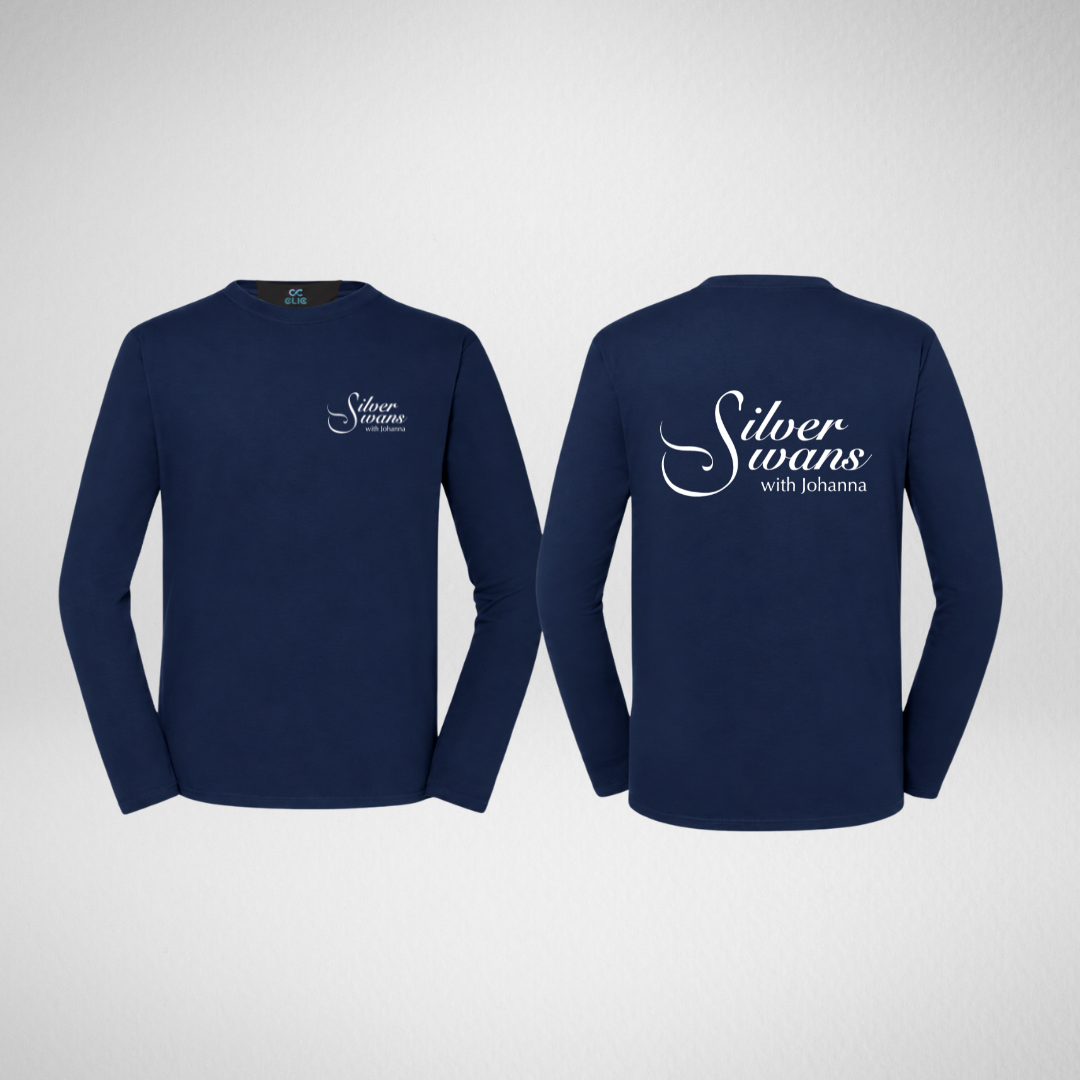 Silver Swans Navy Long Sleeved T-Shirt