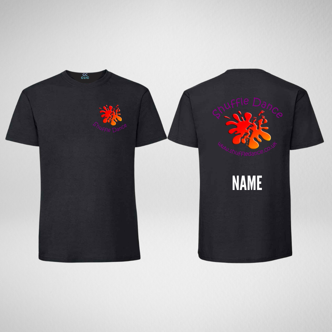 Shuffle Dance Black Cotton T-shirt