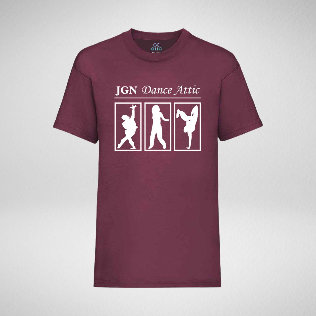 JGN Dance Attic Burgundy Cotton T-Shirt