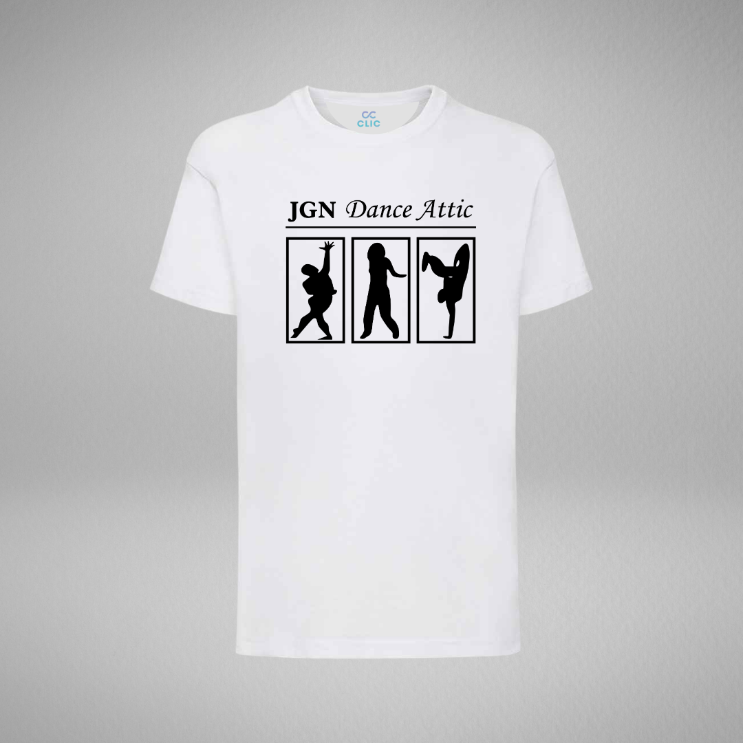 JGN Dance Attic White.Black Cotton T-Shirt