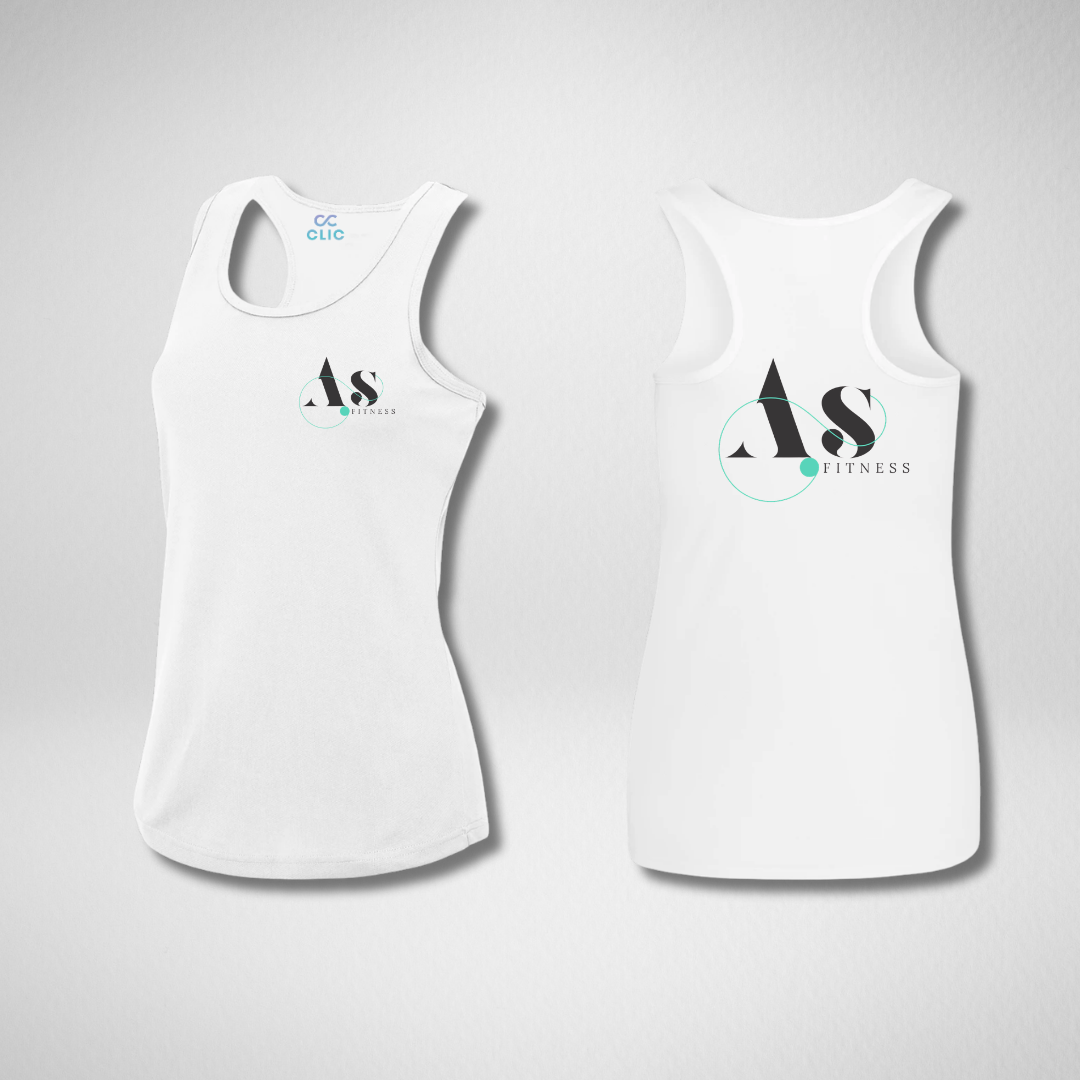 AS Fitness White Dri Fit Vest