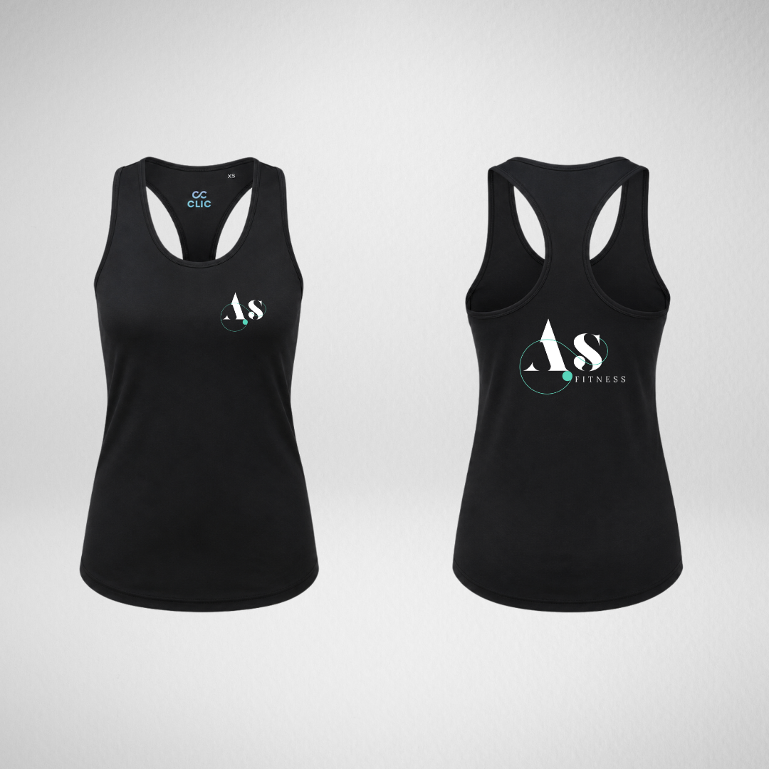 AS Fitness Black Slim Racerback Vest