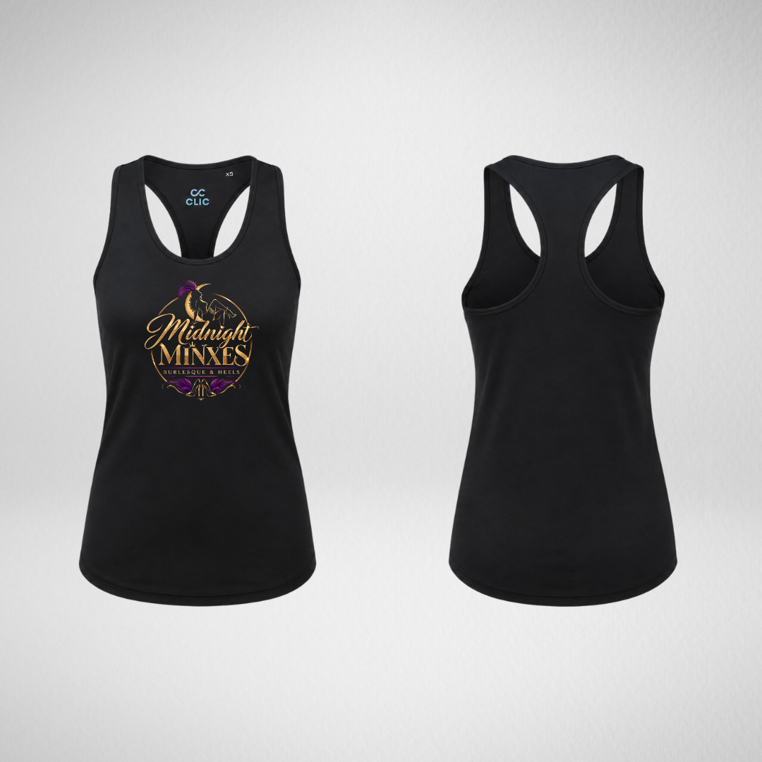 Midnight Minxes Burlesque and Heels Racerback Vest
