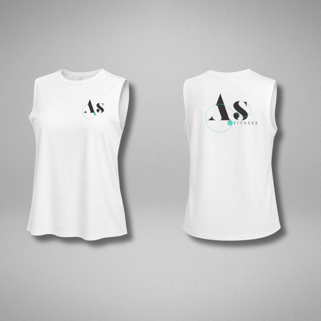 AS Fitness White High Neck Vest