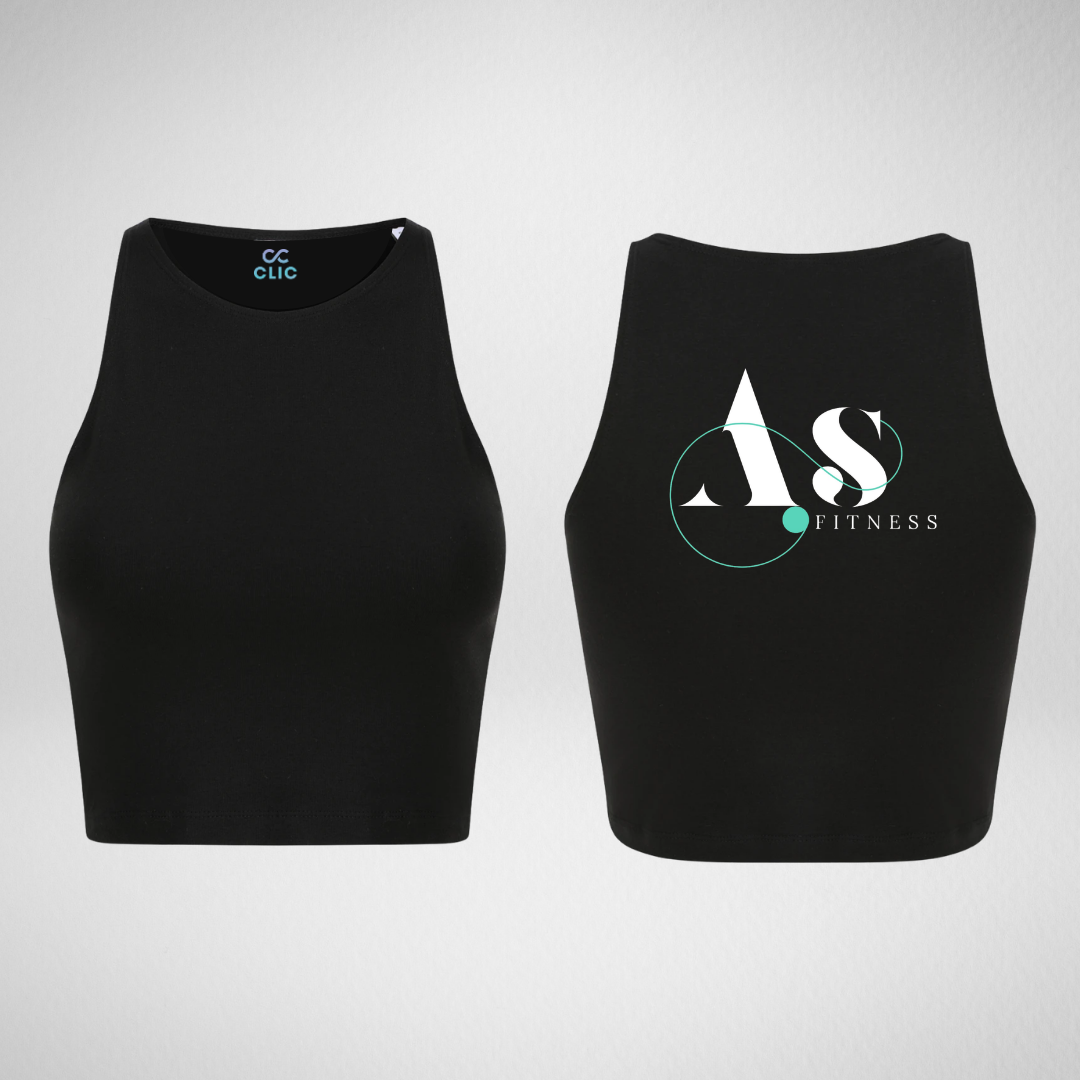 AS Fitness Black Cropped Tank Vest
