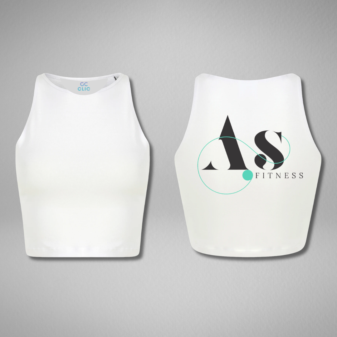 AS Fitness White Cropped Tank Vest
