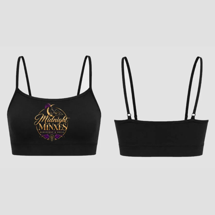 Midnight Minxes Burlesque and Heels Active Wear Bra Top