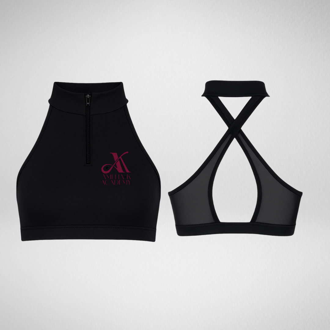Amelia K Academy Zip Front Bra Top