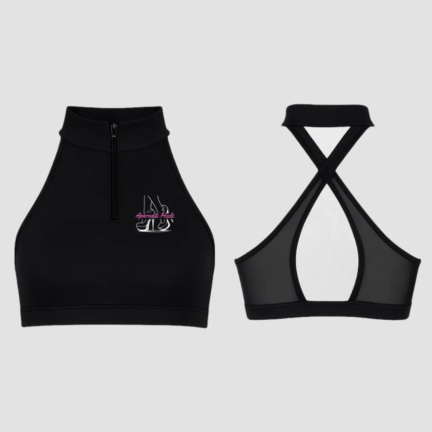 Aphrodite Heels Zip Front Bra Top