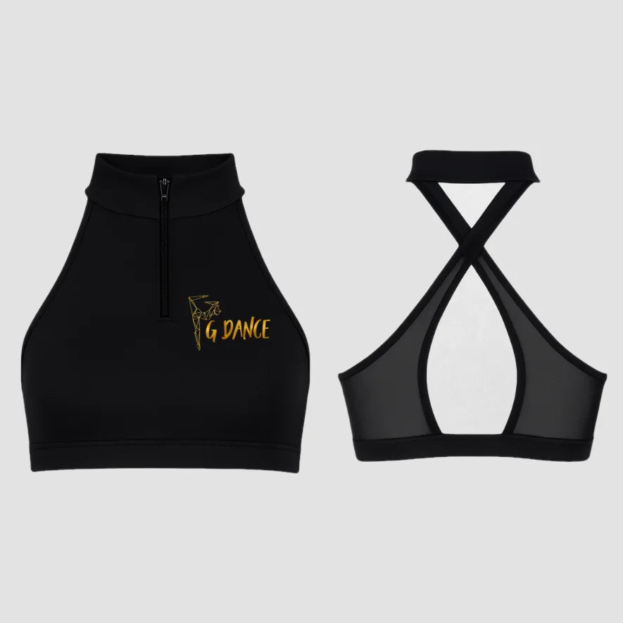GDANCE Zip Front Bra Top