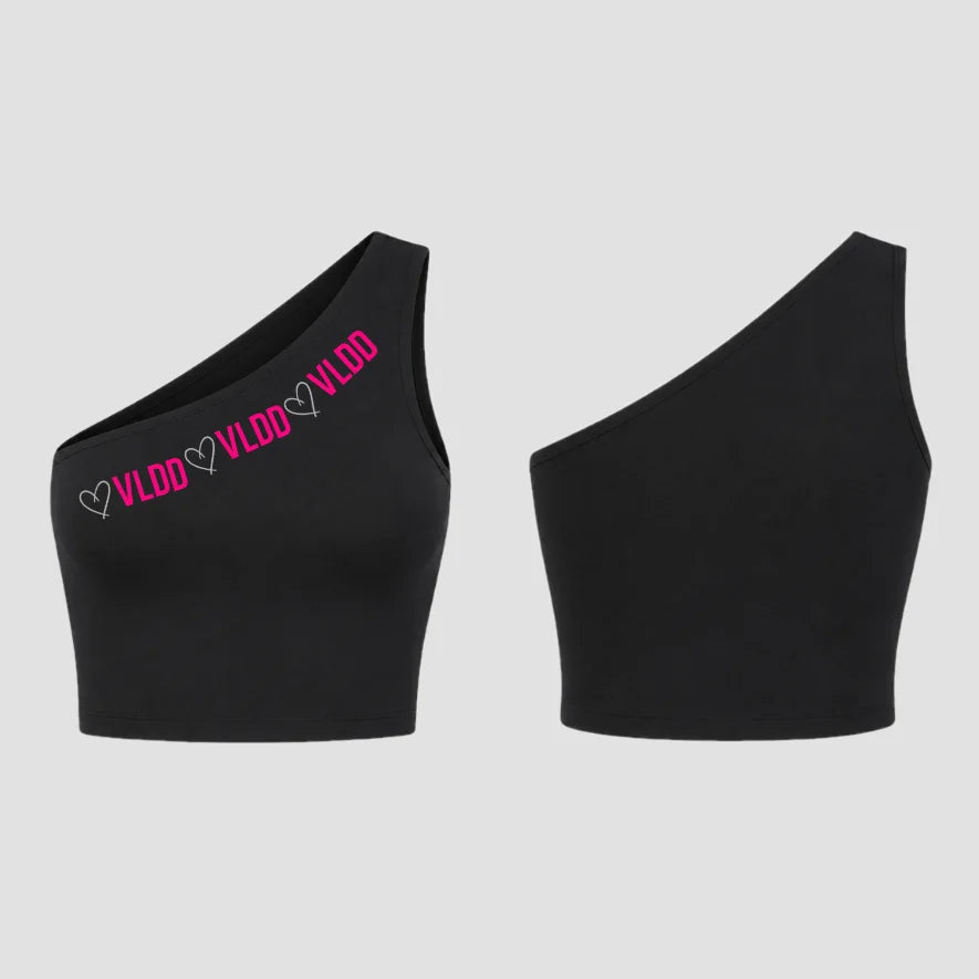 VLDD Studio Black One Shoulder Crop Top