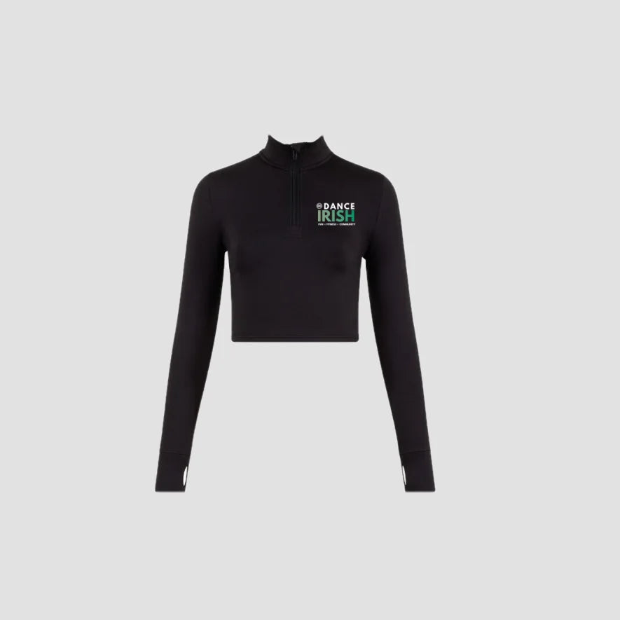 Dance Irish Green Long Sleeve Zip Crop Top