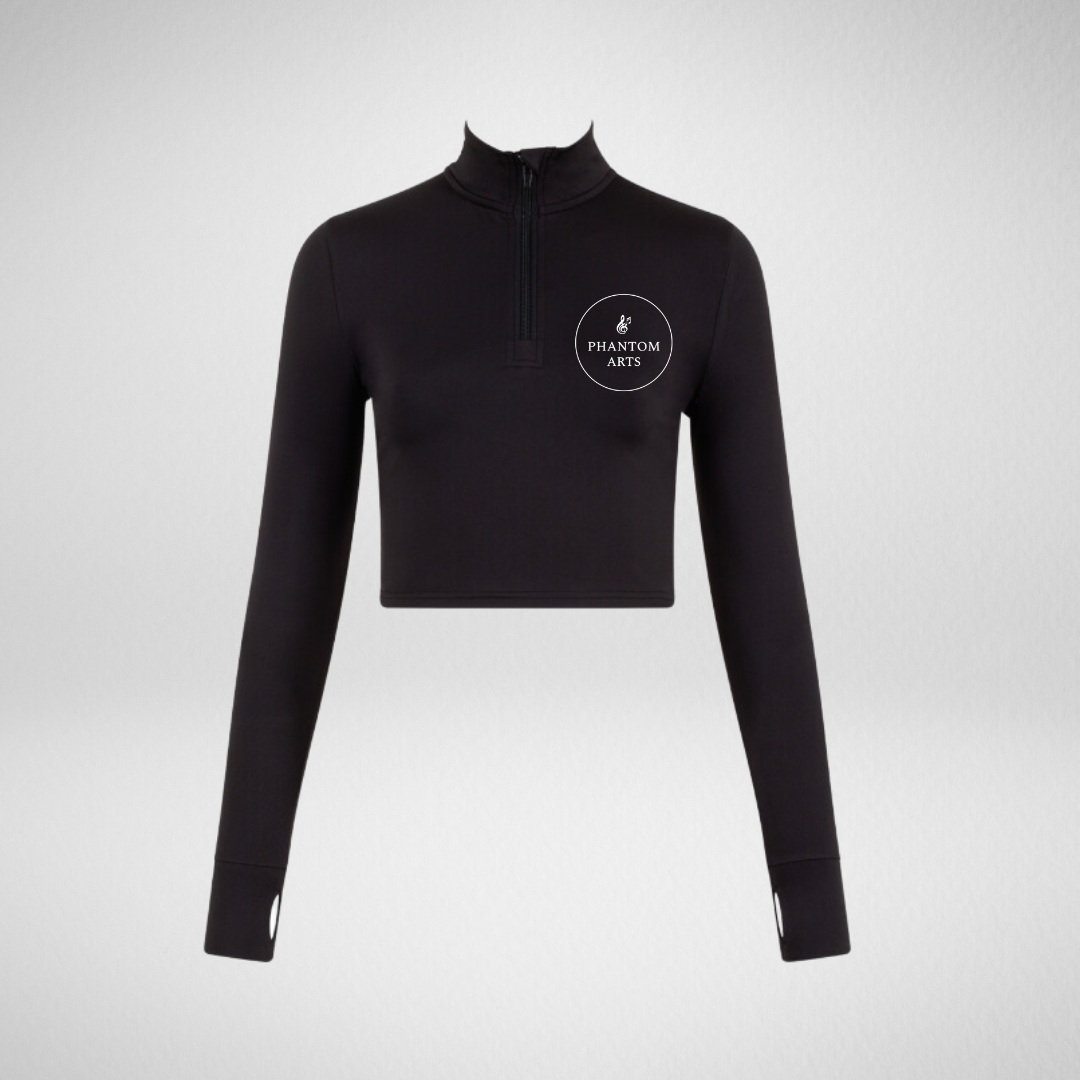 Phantom Arts Long Sleeve Zip Crop Top