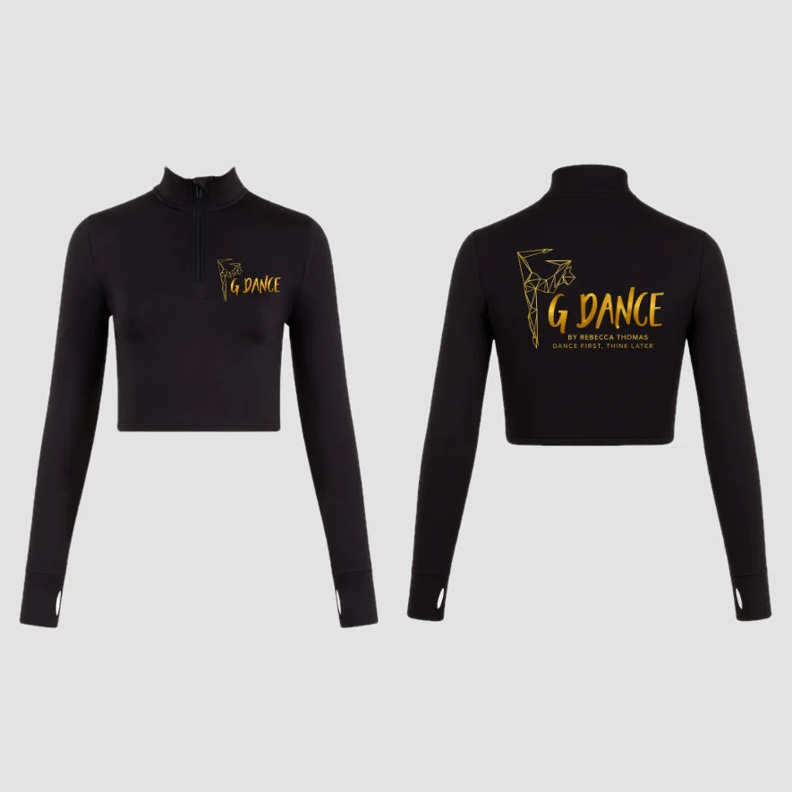 GDANCE Long Sleeve Zip Crop Top