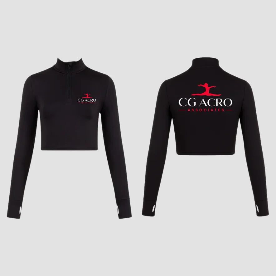 CG Acro Associates Long Sleeve Zip Crop Top