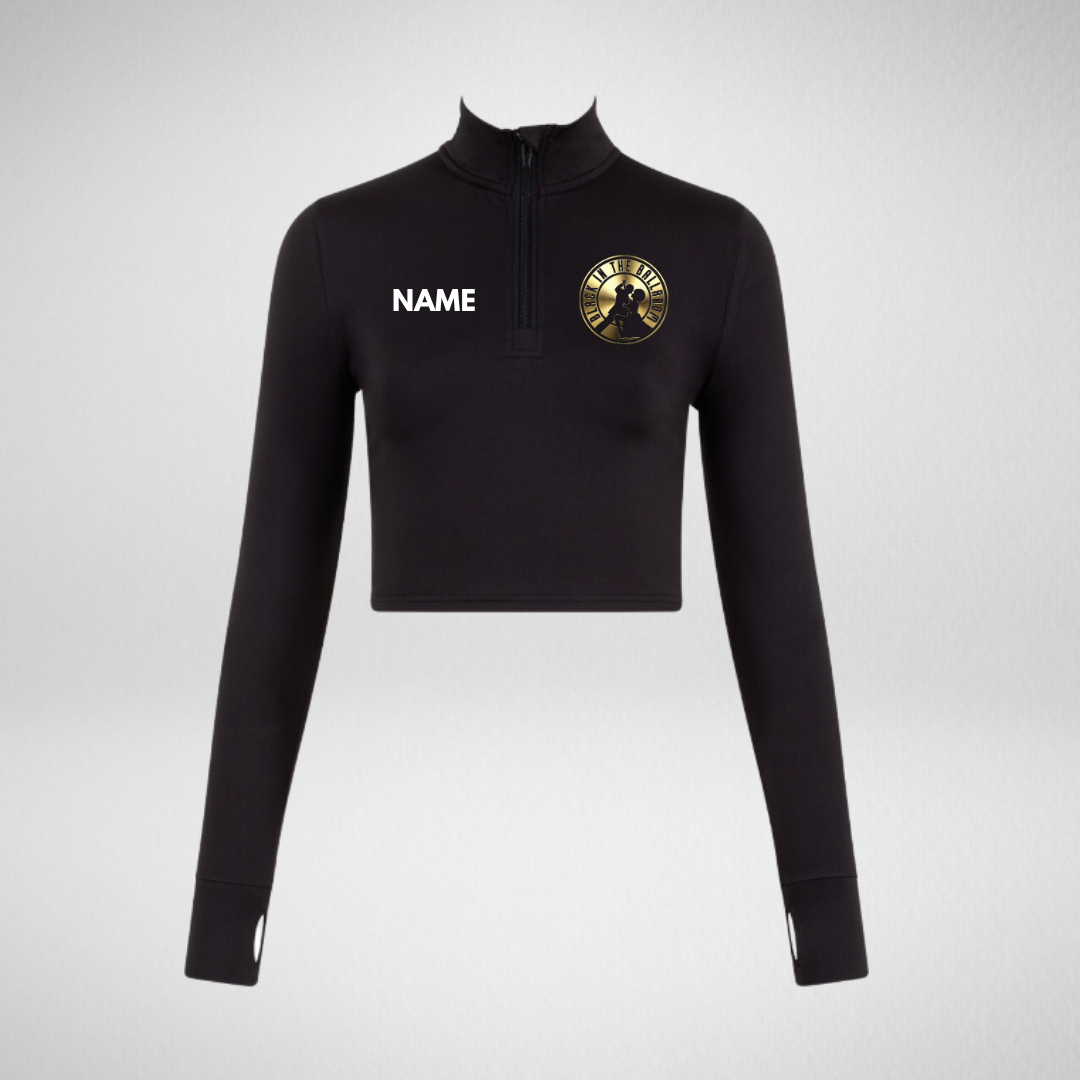 Black in The Ballroom CIC Long Sleeve Zip Crop Top