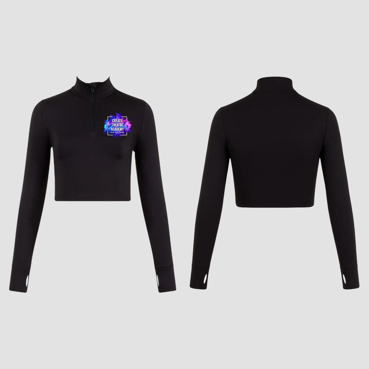 Create Theatre Academy Long Sleeve Zip Crop Top