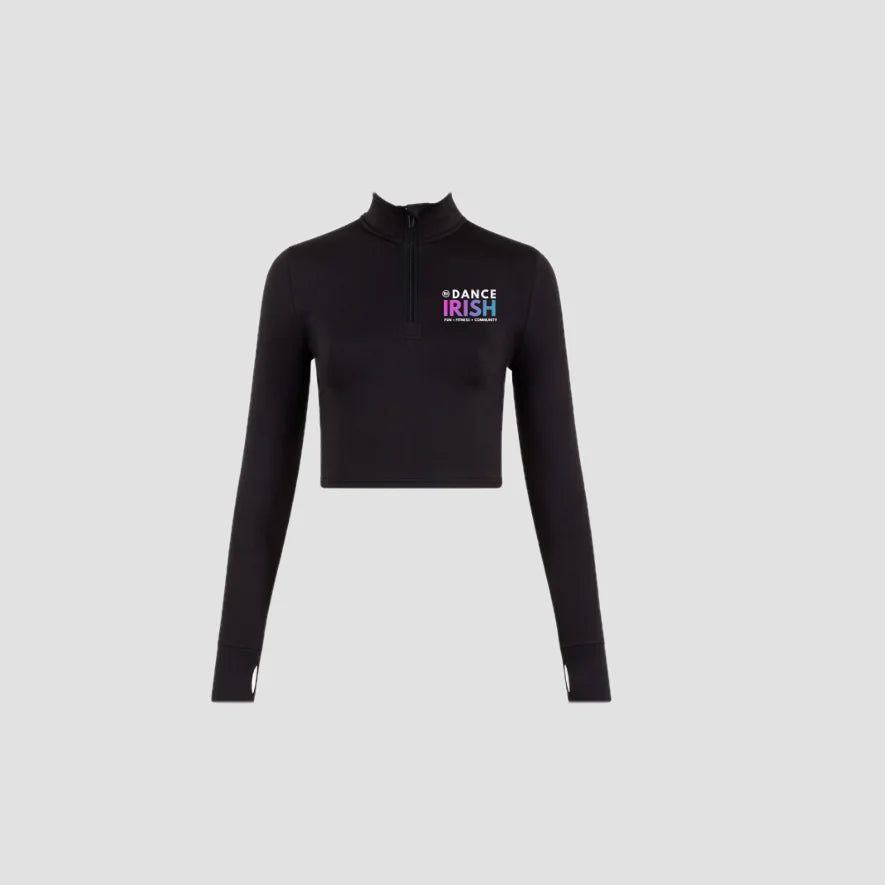 Dance Irish Pink Long Sleeve Zip Crop Top