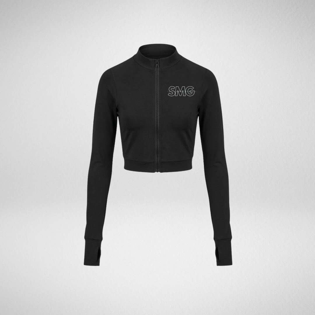 SMG Youth Dance Company Black Sleeved Full Zip Crop