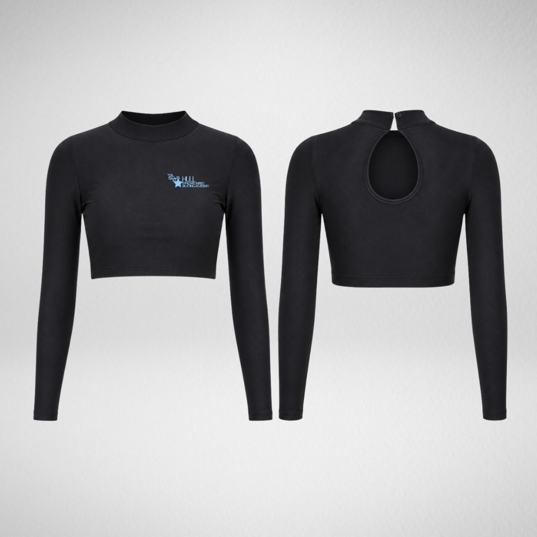 Hull Synchronised Skating Academy Turtle Neck ¾ sleeve Crop Top