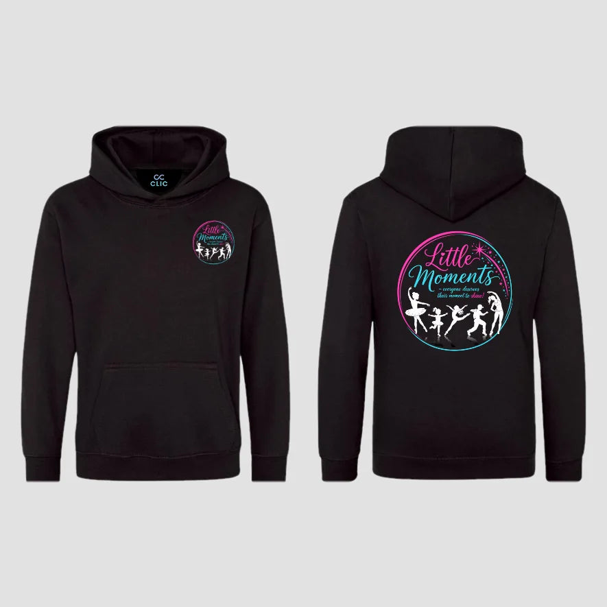 Little Moments Pink Black Pullover Hoodie